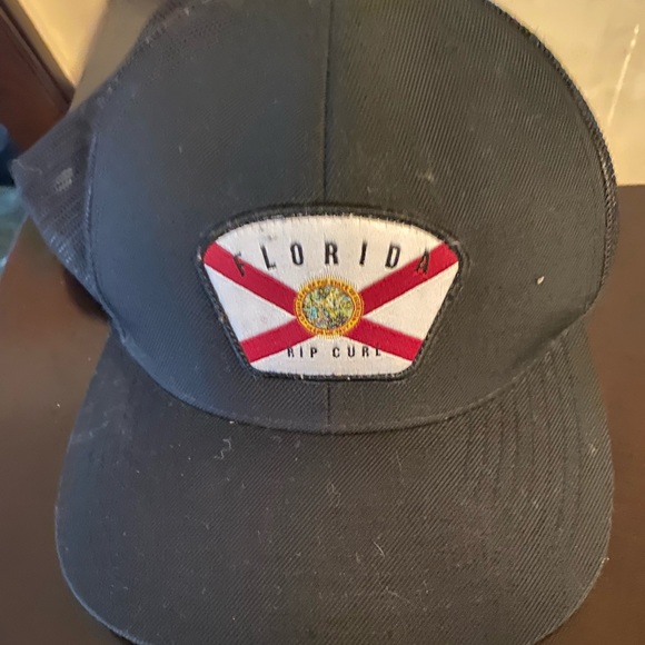Black Rip Curl Hat Florida Flag 